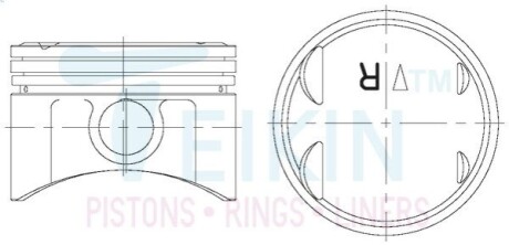 Поршні стандарт (STD) (к-кт на мотор) Mitsubishi 6A12 Galant E54/E64 TEIKIN 43677STD