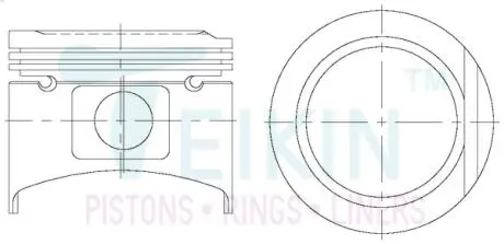 Фото поршні стандарт (STD) (к-кт на мотор) Mazda 1.4L (UC) Ford Econovan TEIKIN 42600STD Поршні стандарт (STD) (к-кт на мотор) Mazda 1.4L (UC) Ford Econovan TEIKIN 42600STD