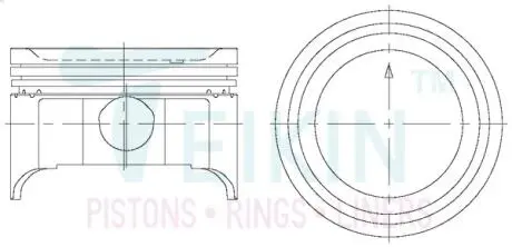 Поршни +0.50mm (к-кт на мотор) H27 Suzuki Grand Vitara XL7 (JA627) TEIKIN 45137050