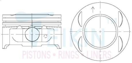 Поршні ремонт (+0.50 мм) (к-кт на мотор) Mazda AJ Tribute, MPV TEIKIN 42207050