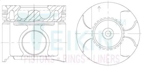 Поршни +0.50mm (к-кт на мотор) 2KD-FTV Toyota Hilux, Fortuner TEIKIN 46348AG050
