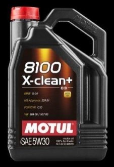 Олива моторна 5W-30 5L 8100 X-clean+ LL-04/VW 504 00/507 00/MB 229.51/Porsche C30 =854751 MOTUL 106377