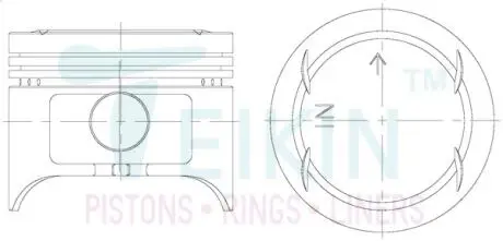 Фото поршні ремонт (+0.50 мм) (к-кт на мотор) HONDA D16A-II TEIKIN 38665050 Поршні ремонт (+0.50 мм) (к-кт на мотор) HONDA D16A-II TEIKIN 38665050