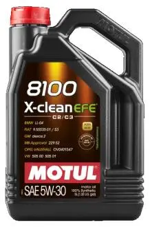 Олива моторна 5W-30 5L 8100 X-clean EFE BMW LL-04, GM DEXOS 2, MB 229.52, VW 505.01, OV0401547 MOTUL 109471