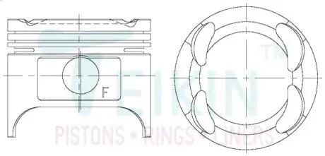 Фото поршні стандарт (STD) (к-кт на мотор) Mazda 2.0 (FE) TEIKIN 42218STD Поршні стандарт (STD) (к-кт на мотор) Mazda 2.0 (FE) TEIKIN 42218STD