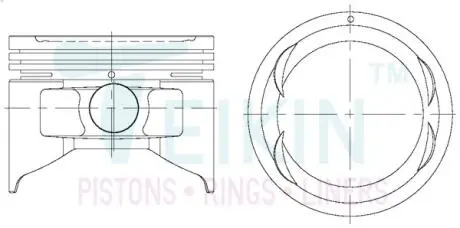 Фото поршні ремонт (+0.50 мм) (к-кт на мотор) Nissan CA20 TEIKIN 44193050 Поршні ремонт (+0.50 мм) (к-кт на мотор) Nissan CA20 TEIKIN 44193050