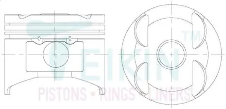 Поршни ремонт (+0.50мм) (к-кт на мотор) Kia B6D TEIKIN 52103050