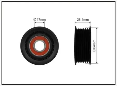 64x17x26 Ролик паска приводного VAG 3.0 TFSI 08- CAFFARO 500260