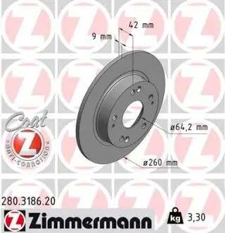 Гальмiвнi диски заднi ZIMMERMANN 280318620