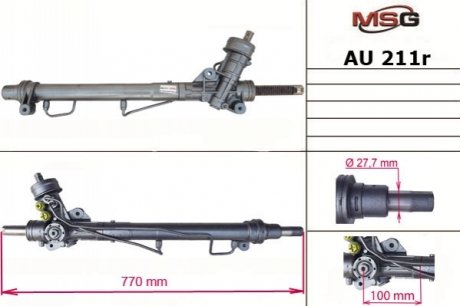 Рульова рейка з ГУР відновлена AUDI A4 (8D2, B5) 94-00;SKODA SUPERB (3U4) 01-08 MSG AU211R