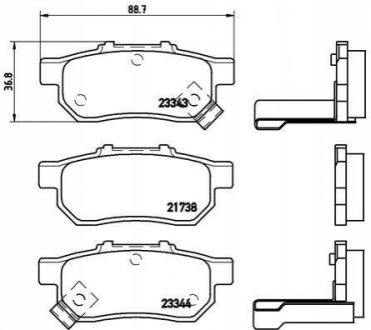 Комплект тормозных колодок, дисковый тормоз BREMBO P28 025 (фото 1)