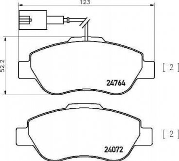 Комплект тормозных колодок, дисковый тормоз BREMBO P24 150 (фото 1)