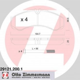 Гальмiвнi колодки дисковi ZIMMERMANN 291212001 (фото 1)