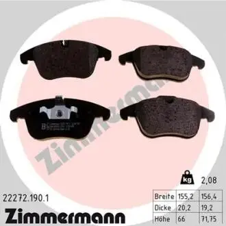Гальмiвнi колодки дисковi переднi ZIMMERMANN 222721901