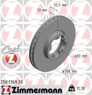Гальмiвнi диски переднi ZIMMERMANN 250136920