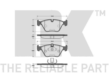 Тормозные колодки передние (20.0mm) BMW серия 5 (E39) 10/96- (ATE) NK 221523 (фото 1)