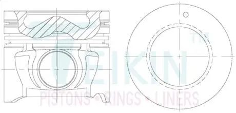 Поршні ремонт (+0.50 мм) (к-кт на мотор) Hyundai D4EA Alfin TEIKIN 51604A4050
