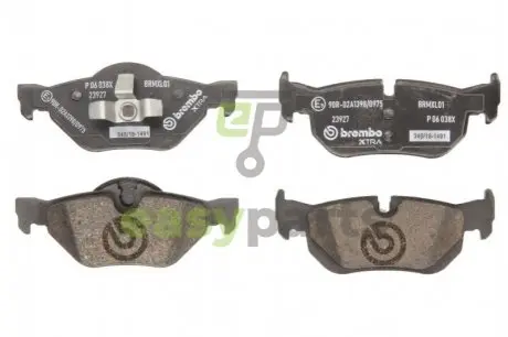 Комплект гальмівних колодок з 4 шт. дисків BREMBO P06 038X