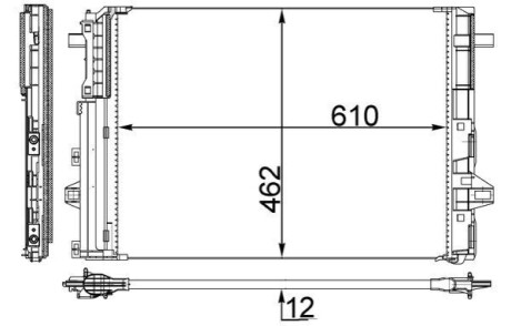 Радіатор кондиціонера MB A-CLASS W169/W176/ B-CLASS W246/W242 2.2CDI/ GLA-CLASS X156 1.5D-2.2D 11- MAHLE / KNECHT AC 446 000S