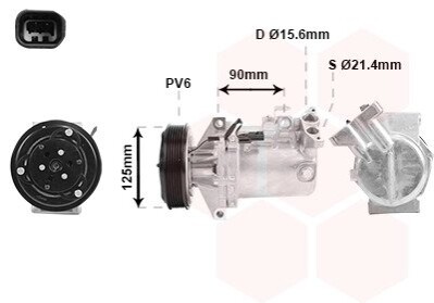 Компрессор кондиционера RENAULT Lodgy 1.6 i 03/12- Van Wezel 4300K495