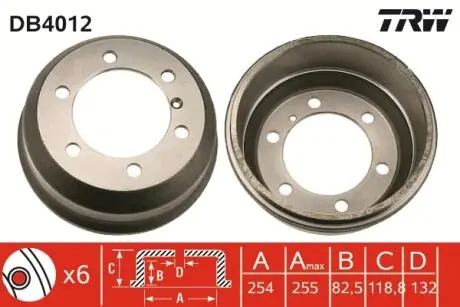 Тормозной барабан TRW DB4012