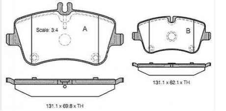 Комплект тормозных колодок, дисковый тормоз STARLINE BD S364