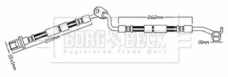 Гальмiвний шланг переднiй, лiвий BORG & BECK BBH7484