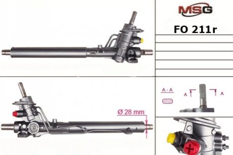 Рульова рейка з ГУР відновлена VW Sharan 2000-,SEAT Alhambra 2002-,FORD Galaxy 2000-2006 MSG FO211R