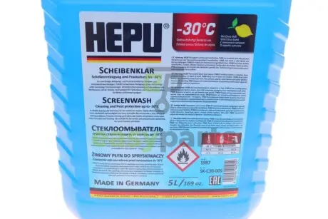 Омивач скла зима (5L) (-30°C) (1:1 -12°C) HEPU SK-C30-005