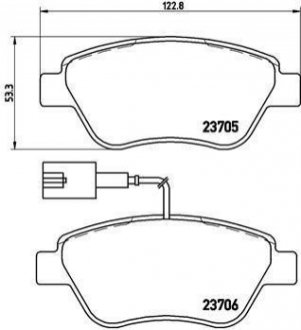 Комплект тормозных колодок, дисковый тормоз BREMBO P23 141 (фото 1)