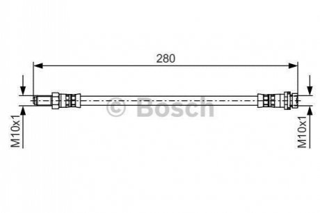 Шланг гальмівний (задній) Ford Transit 06-14 (L=255mm) BOSCH 1987481488