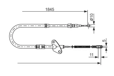O DB трос ручн.гальма прав.207-310 86-(нов.тип)1862м BOSCH 1987477118