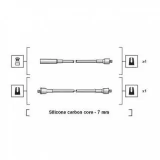 Комплект високовольтних проводів LADA SAMARA 1.1 4 CYL [941318111232] MAGNETI MARELLI MSK1232