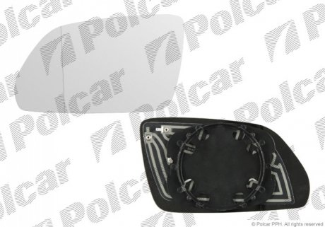 Скло дзеркала зовн. лів Skoda Octavia 04- /VW Polo 05- Polcar 6922546E (фото 1)
