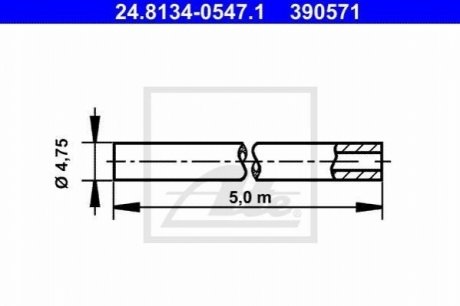 Трубка гальмівна L=5.00m/d=4.75mm сталева ATE 24813405471 (фото 1)