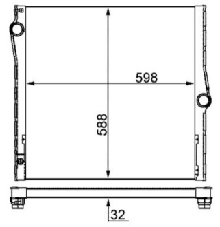 Радіатор охолодження BMW X5 (E70) 3.0 (N52) 06-12/4.8 (N62) 06-10 MAHLE / KNECHT CR 1050 000S