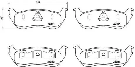 Комплект тормозных колодок, дисковый тормоз BREMBO P24 068