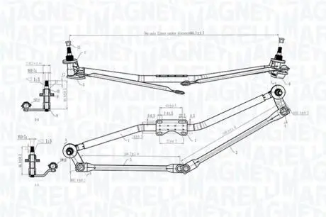 Система тяг и рычагов привода стеклоочистителя MAGNETI MARELLI 085570170010