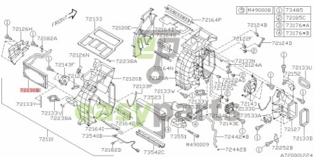 РАДИАТОР ОТОПИТЕЛЯ SUBARU 72130XA00A