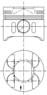 Поршень MB Sprinter OM611/612 00-06 (88.01mm/STD) (косий шатун, палець 30мм) KOLBENSCHMIDT 41014600