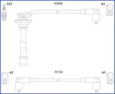 К-кт проводiв TOYOTA Avensis "97-00 HITACHI (HÜCO) 134562