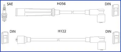 HITACHI VW К-кт высоковольтных проводов Golf I,Passat,Derby HITACHI (HÜCO) 134474