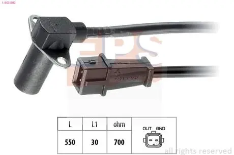 FIAT датчик обертів двигуна TIPO 2.0 90- EPS 1.953.002