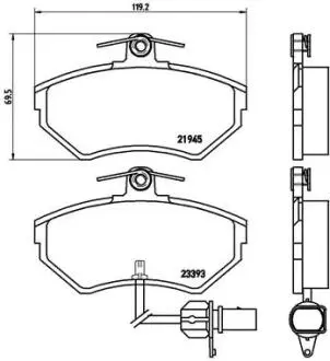 Комплект гальмівних колодок, дискове гальмо BREMBO P85 044