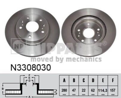 Гальмiвнi диски NIPPARTS N3308030