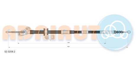 TOYOTA трос ручн.гальма прав.Rav 4 II 00- ADRIAUTO 52.0208.2
