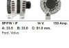 Генератор восстановленный /150A, 5PV/ FORD KUGA I 09-12; VOLVO C30 06-12, C70 II 06-13, S40 II 06-10 MSG CA1967IR (фото 1)