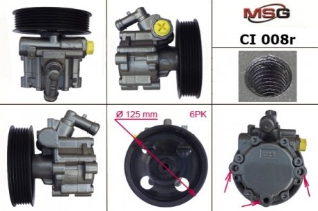 Насос ГУР восстановленный CITROEN C5 01-04,C5 04-,C5 Break 01-04,C5 Break 04-;FIAT SCUDO 07- MSG CI008R