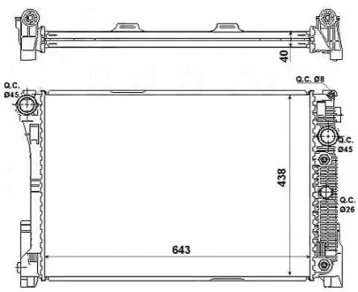 Радіатор охолодження Mercedes-benz DB E212 2.2 OM651 NRF 53968