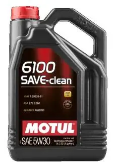 Олива мот 5W30 5L 6100 Save-clean FIAT 9.55535-S1,PSA B71 2290,RENAULT RN0700 MOTUL 107968